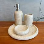 Conjunto de Banheiro em Mármore Natural - 4 peças